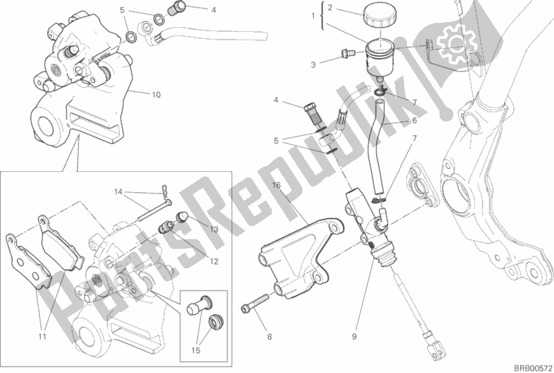 Alle onderdelen voor de Achter Remsysteem van de Ducati Scrambler Desert Sled 803 2018